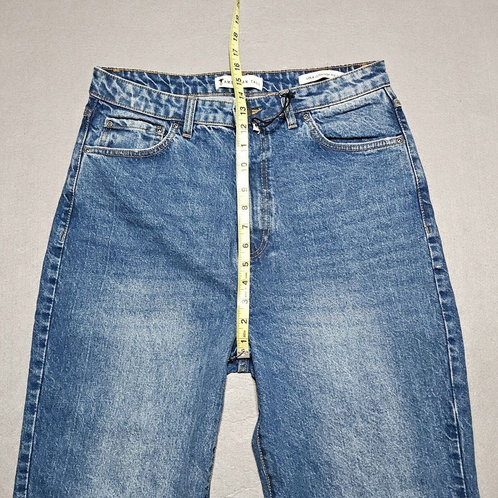 American Tall Jeans Womens 32x37 Blue Denim Long Lola Ultra High Rise Slim Pants - Picture 10 of 10